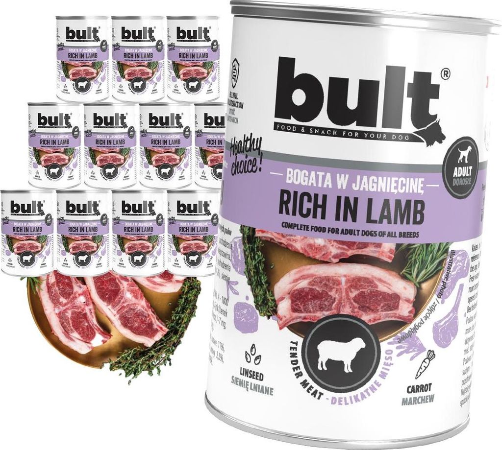 Bult | Feuchtfutter für Hunde - 12x400g - 75% Fleisch - Getreidefreie Formel - Hundefutter