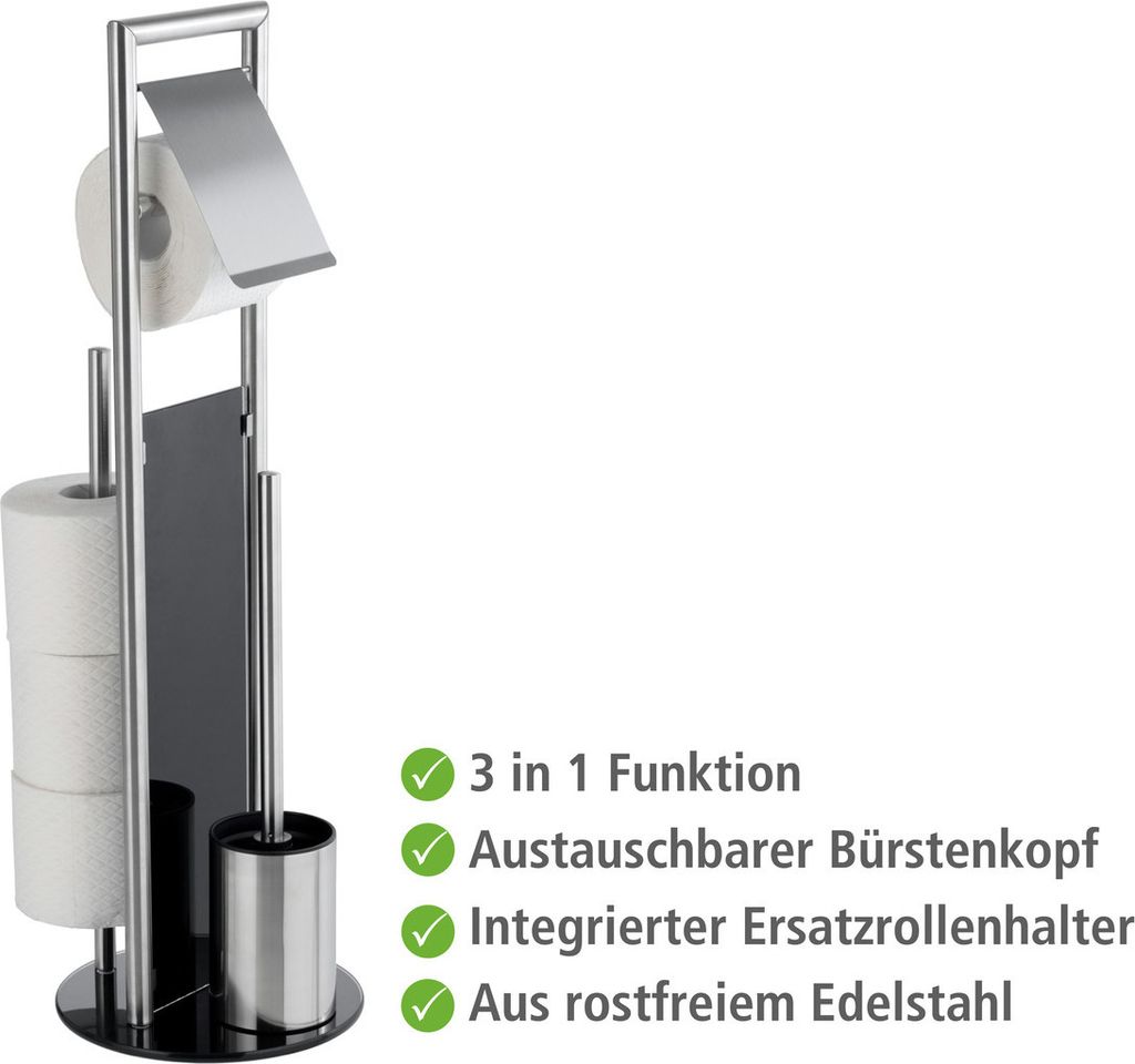 WENKO WC-Garnitur Ravina Edelstahl matt, mit Produktbild 4