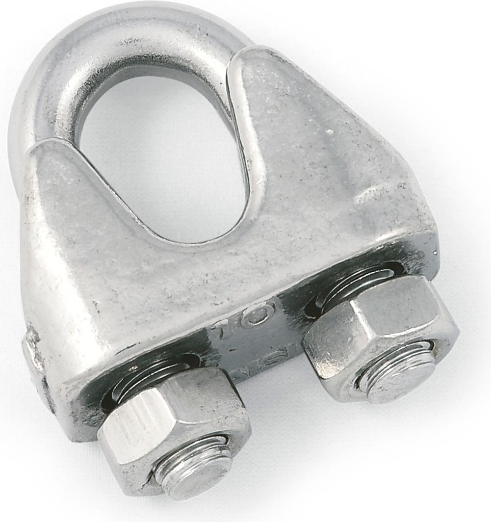 2 Stück Drahtseilklemme für 2 mm Edelstahl V4A AISI 316 rostfrei salzwasserbeständig Bügelklemmen Seilklemmen von Sotech
