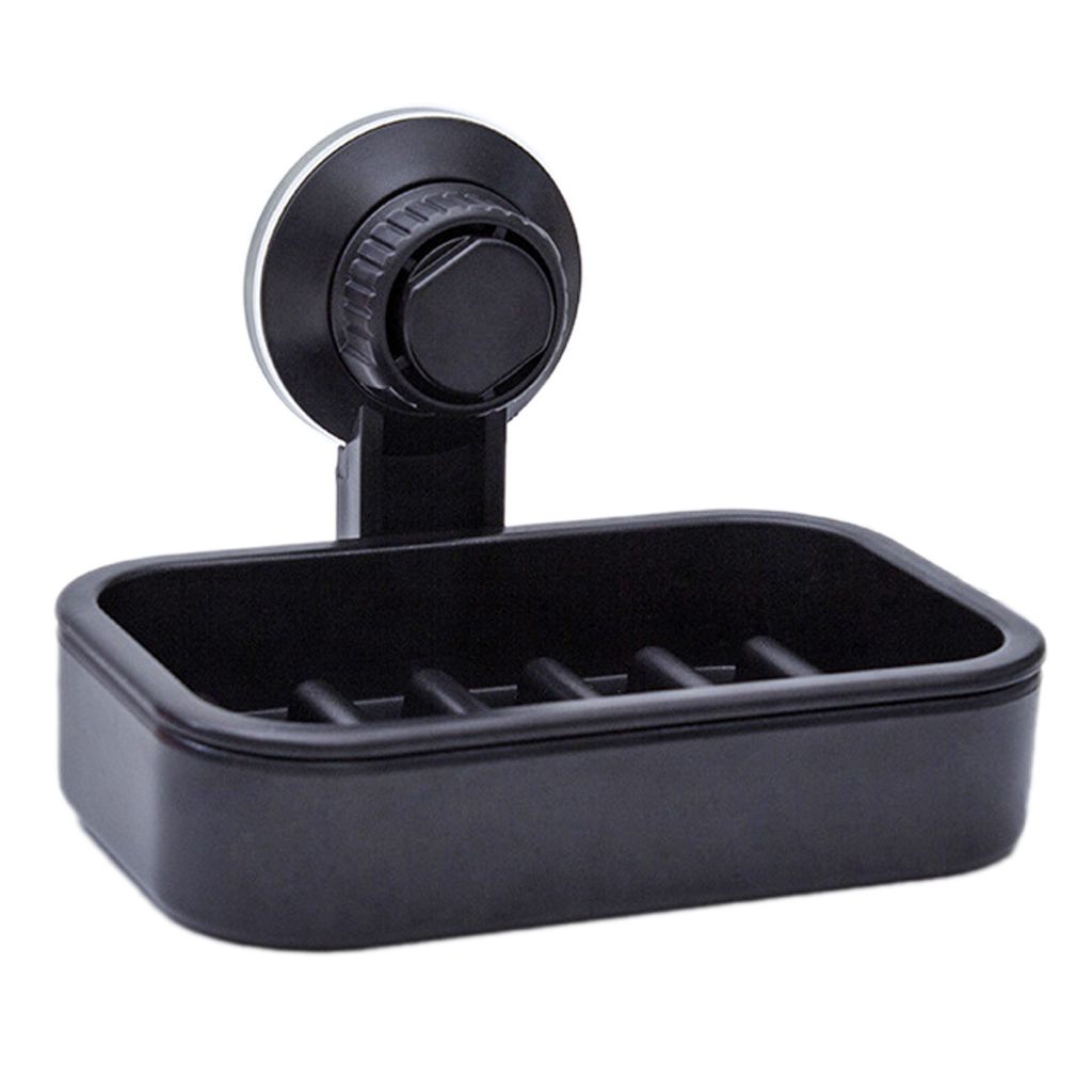 Seifenschale mit Saugnapf Seifenhalter Saugnapf, Seifenschale dusche, Seifenablage Dusche, Starker black