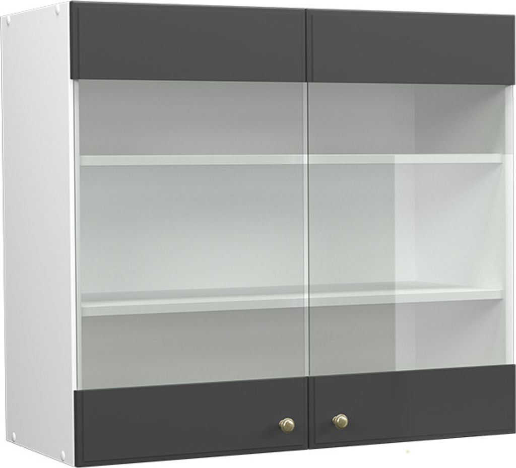 Küchenglasschrank Vicco Fame-Line Anthrazit-Gold 80 cm, Model 37976