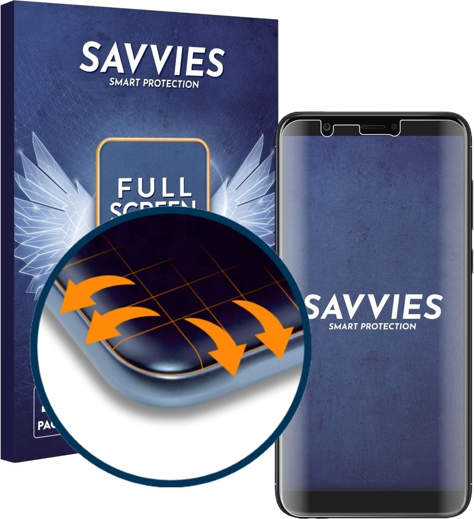 4x Savvies Fullscreen Schutzfolie für Huawei P smart 2018 Displayschutz Folie Fullcover Klar Transparent