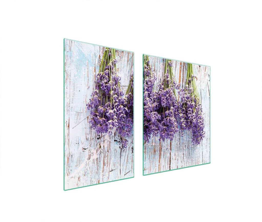 Coprifornelli Ceramica e Vetro 100x52 Lavanda - Decoro Cucina Viola