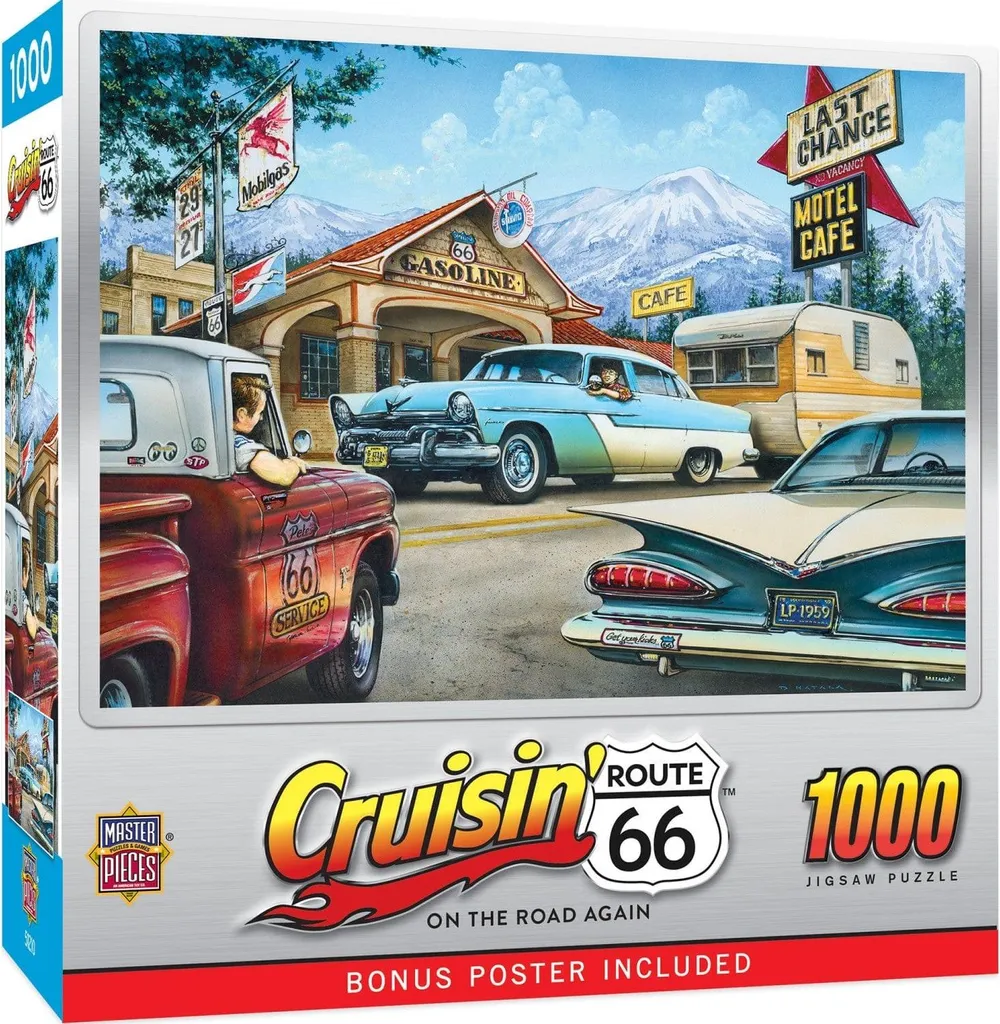 Puzzle Route 66 On the Road Again 1000 pièces avec finition haute qualité
