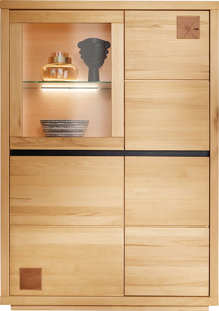 Highboard 103 cm breit, modern in massiver Buche WINCHESTER-69