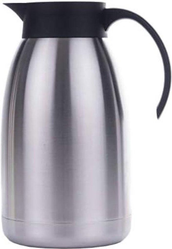 Edelstahl-Thermoskanne mit Pumpe für Kaffee, Silber/Schwarz, Ø 14 x H 27 cm