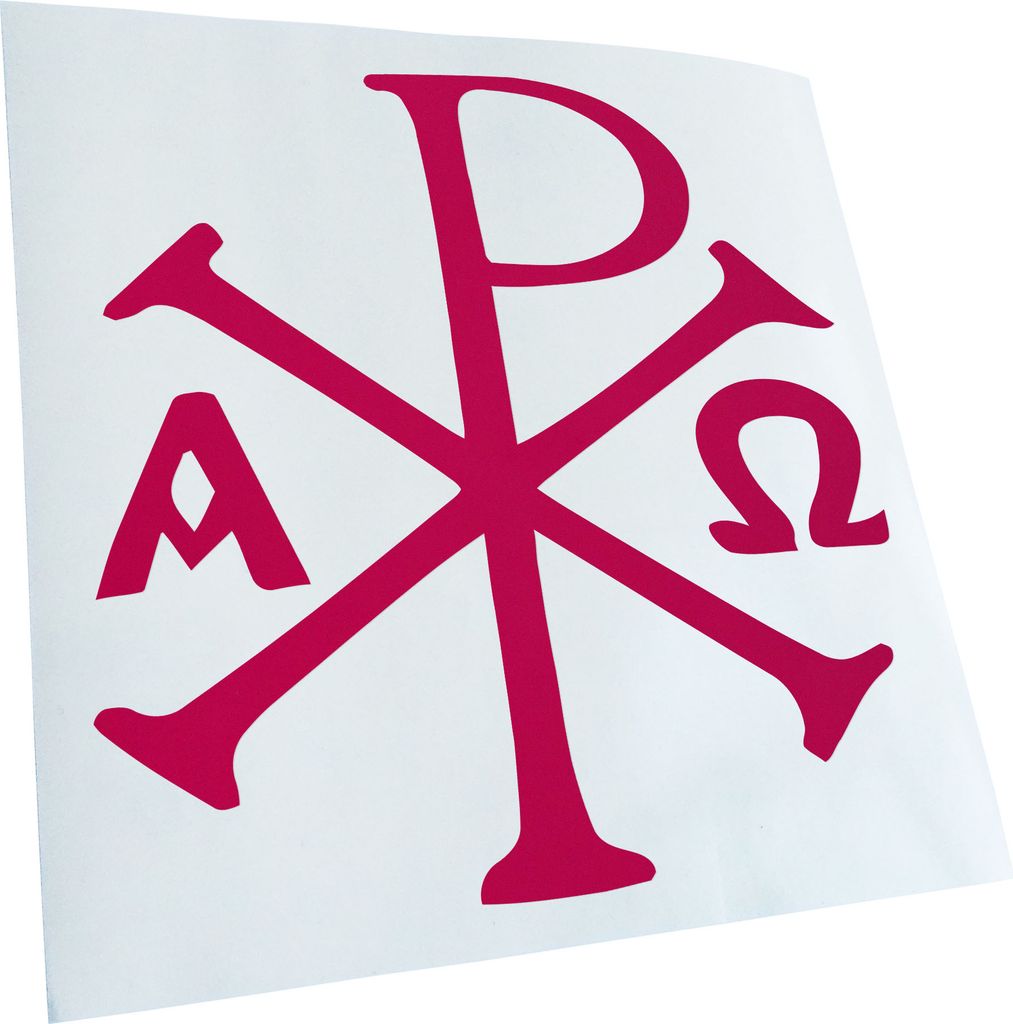 Kiwistar - Autoaufkleber - Chi Rho Px - Pink - 60x60cm - Aufkleber für Auto, Laptop, Fahrrad, LKW, Motorrad mehrfarbig JDM Decal Racing