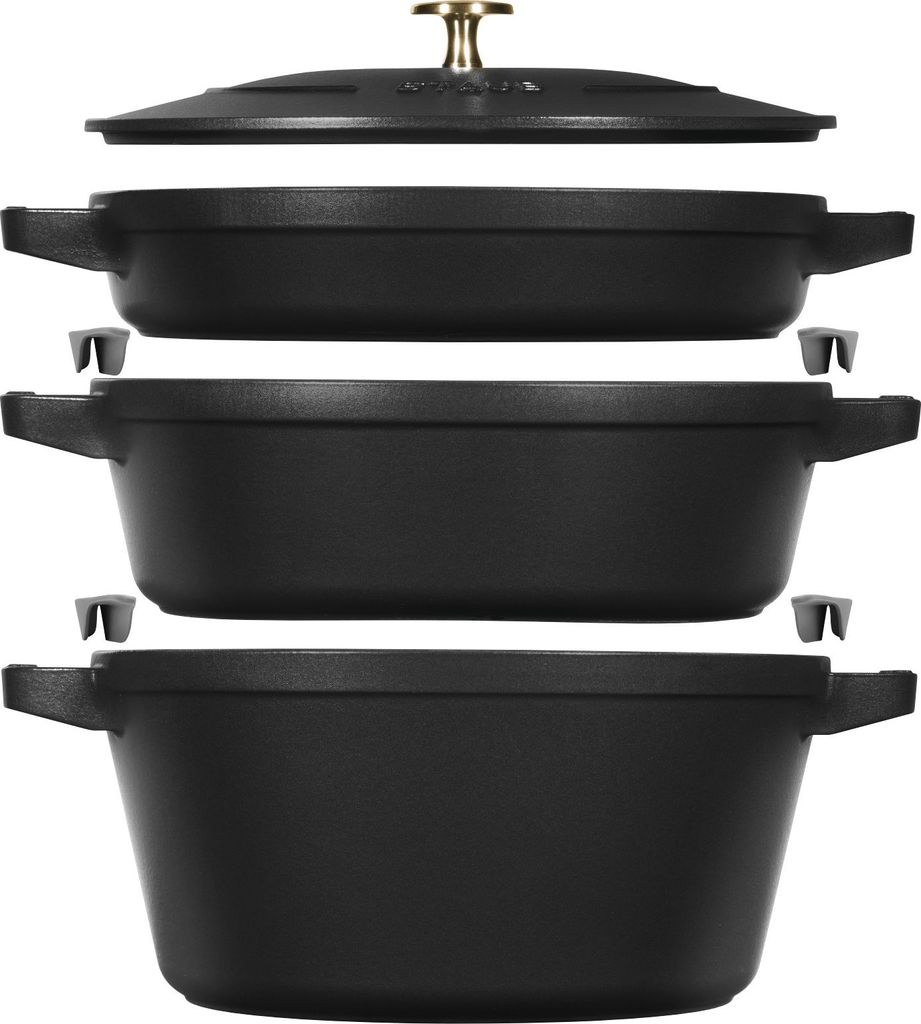 Zwilling Staub La Cocotte - Auflaufform - Rund - Eisenguss - Keramik - Gas - Halogen - Induktion - Versiegelte Platte - Schwarz - Emaille