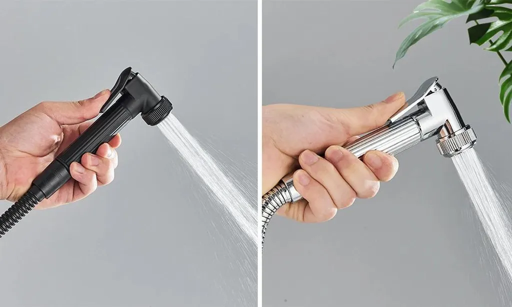 Colonne de douche avec mitigeur bi-commande et pommeau inox bleu