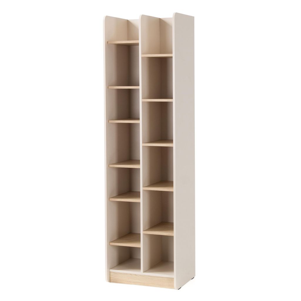 Bücherregal ALEX 55x195 cm – Standregal mit 11 offene Regalböden – Sand Beige