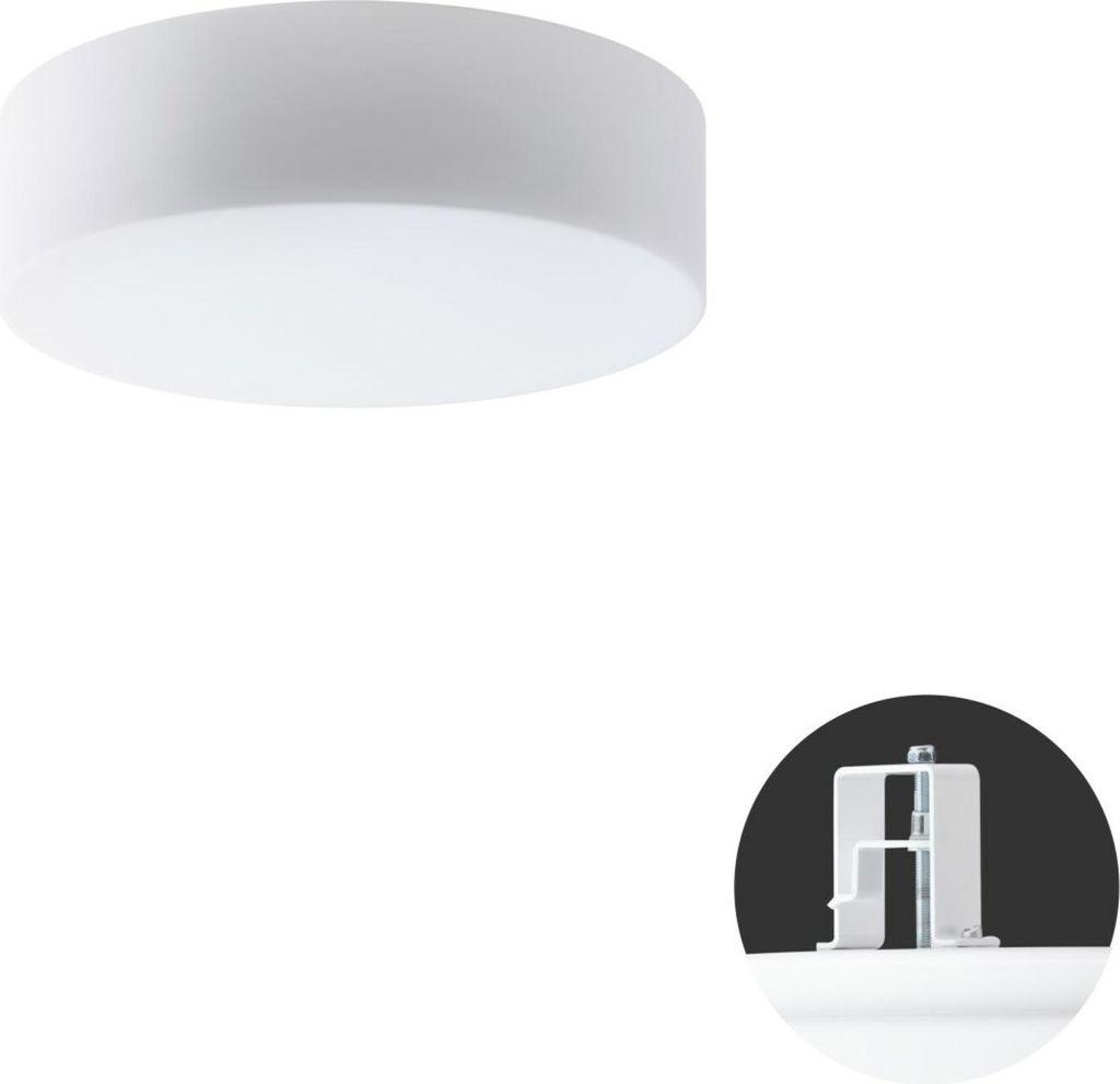 OSMONT ERI67118 ERIS V2 Decken-/Wandleuchte aus Glas, halb eingelassen, weiß, IP44, 3000 K, 18 W LED, DALI