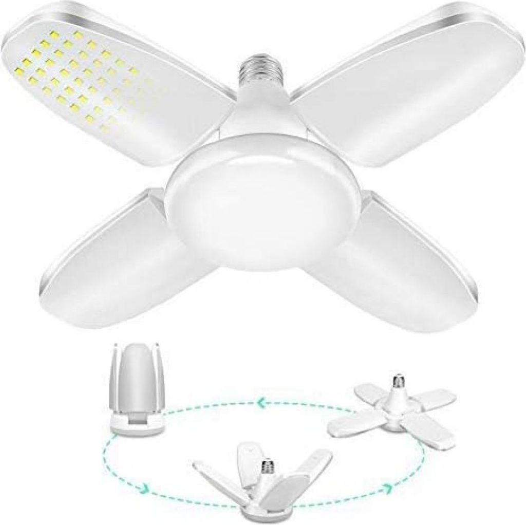 Elegante LED-Werkstattlampe (60 W, 6000 lm, E27), flexible Deckenleuchte mit LED-Leuchtmitteln (6000 K) für Werkstatt, Kinderzimmer, Lagerhalle un...