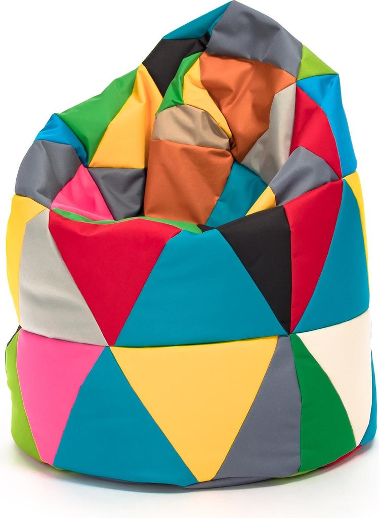Ecopuf - Sitzsack Bean Bag L Patchwork, Outdoor & Indoor, 70x110 cm