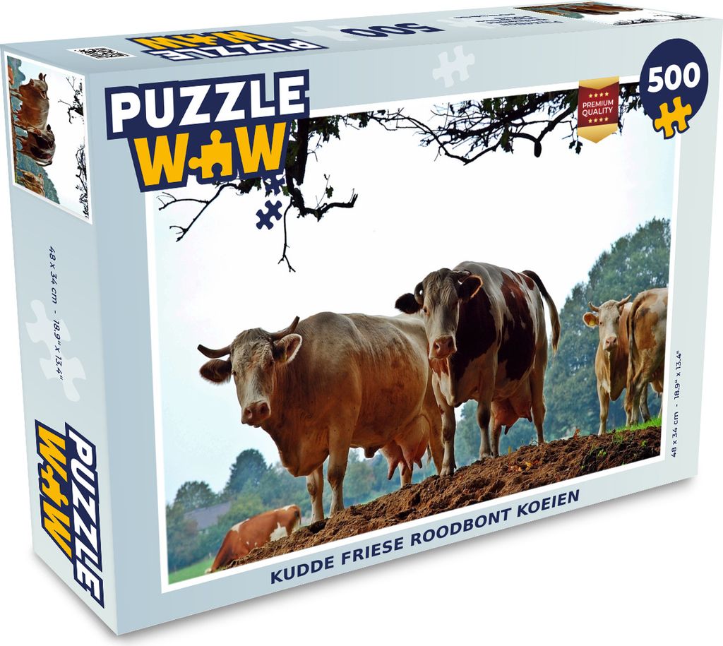 MuchoWow Puzzle 500 Teile Kühe - Bauernhof - Friesland - 500 Teile - Kinder - Selberbauen - Puzzlespiele