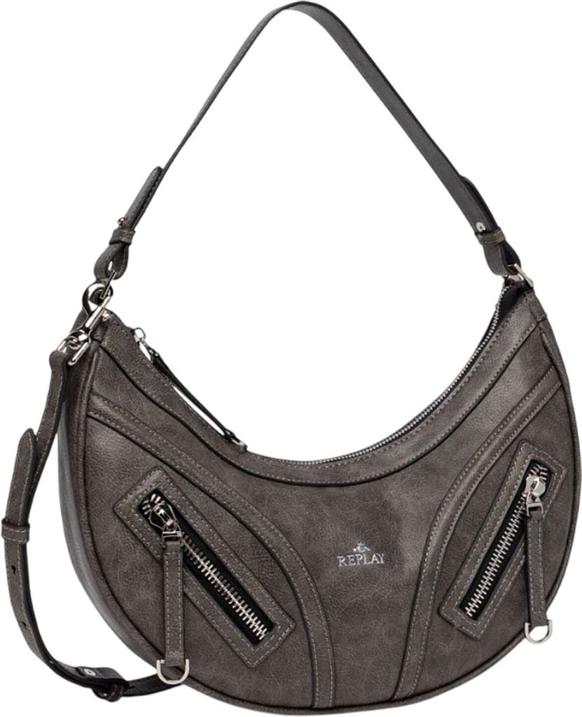 REPLAY Schultertasche Umhängetasche Shoulder Bag Washed Black anthrazit