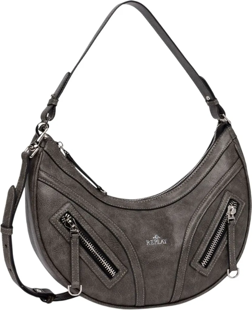 Borsa REPLAY Tracolla Washed Black Antracite - Must Have Urban