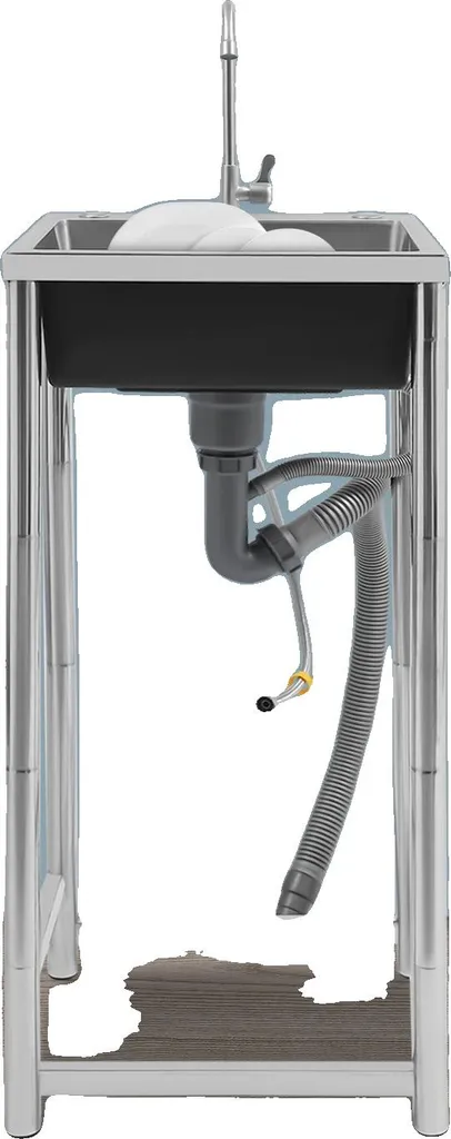 Plonge inox pose libre cuve simple pour lavage extérieur et nettoyage pro