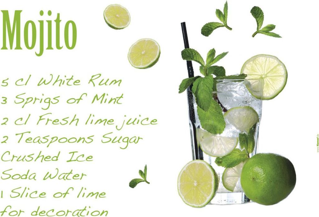 Wandtattoo Sticker Mojito 100 x 70 cm