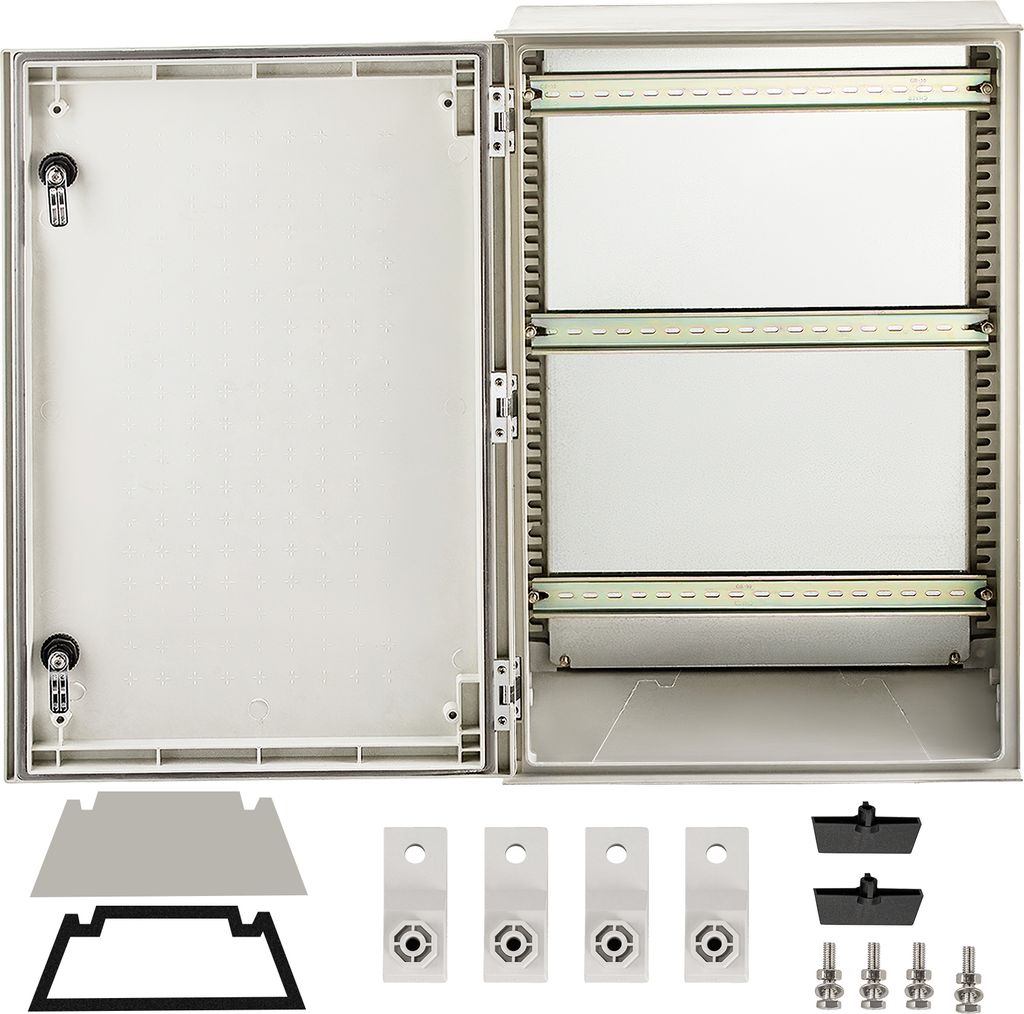 VEVOR NEMA-Stahlgehäuse, 24 x 16 x 9'' NEMA 4X Glasfaser-Schaltkasten, IP66 wasserdicht und staubdicht, elektrischer Anschlusskasten für den Au...