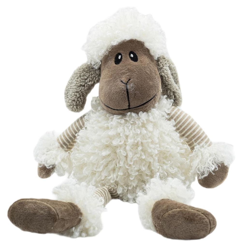 Türstopper in Schafform mit baumelnden Beinen – weiß/braun – ca. 26 cm – 1 kg – aus Stoff – dick gefüllt – für den Innenbereich –...