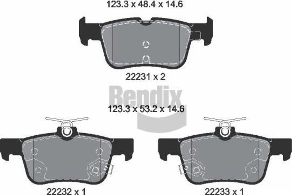 BENDIX Braking BPD1628 Bremsbelagsatz, Scheibenbremse OE 2209329 kompatibel mit Focus, Galaxy, Kuga, Mondeo, S-Max