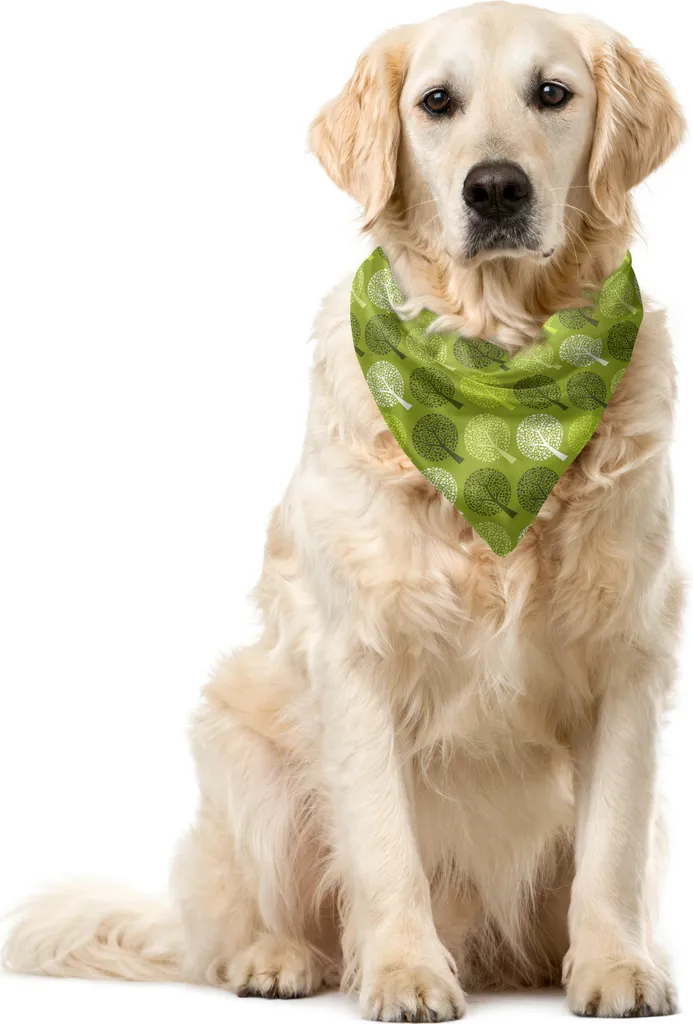 Bandana Luxury Pet ABAKUHAUS Foglie Astratte | Verde Oliva 55x55