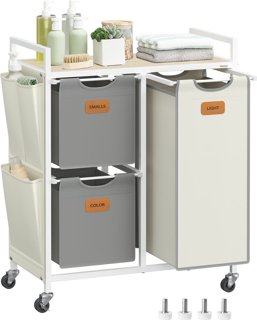 VASAGLE Wäschekorb 3 Fächer, Wäschesammler 100 L, Produktbild 