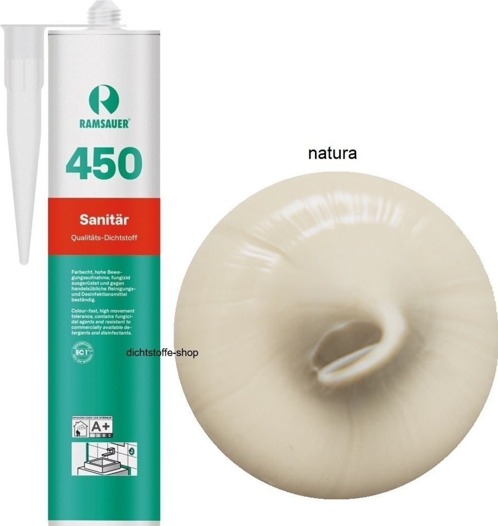 Ramsauer 450 Sanitär 1K Silikon Dichtstoff 310ml Kartusche Produktbild 