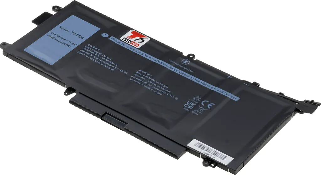 Batteria T6 Power per Dell Latitude 13 7389 2in1, Li-Poly, 11,4 V, 3940 mAh (45 Wh), nero