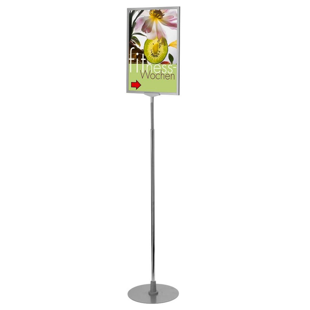 LMG Infoständer Exclusiv silber DIN A3 52,0 x 52,0 x 100,0 - 170,0 cm, 1 St.