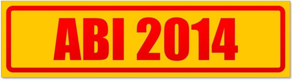 Kiwistar - Autoaufkleber - Rot - 45 x 12 cm - Abi Motiv 2014 invertiert - Hinweis Aufkleber Sticker für Auto, Kfz, Fahrrad, PKW, LKW