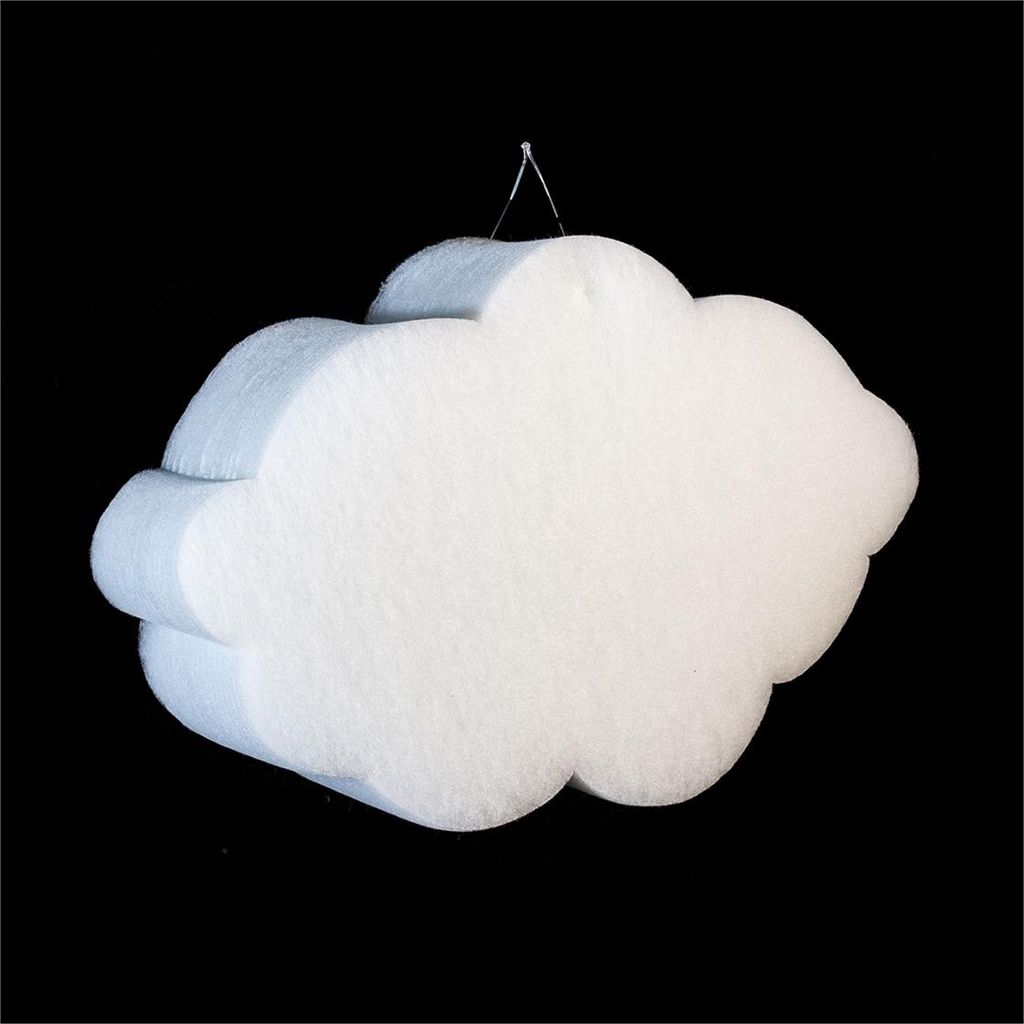 3D Wolke groß | 40×10 cm | Weiße Dekowolke aus Schaumstoff Produktbild 