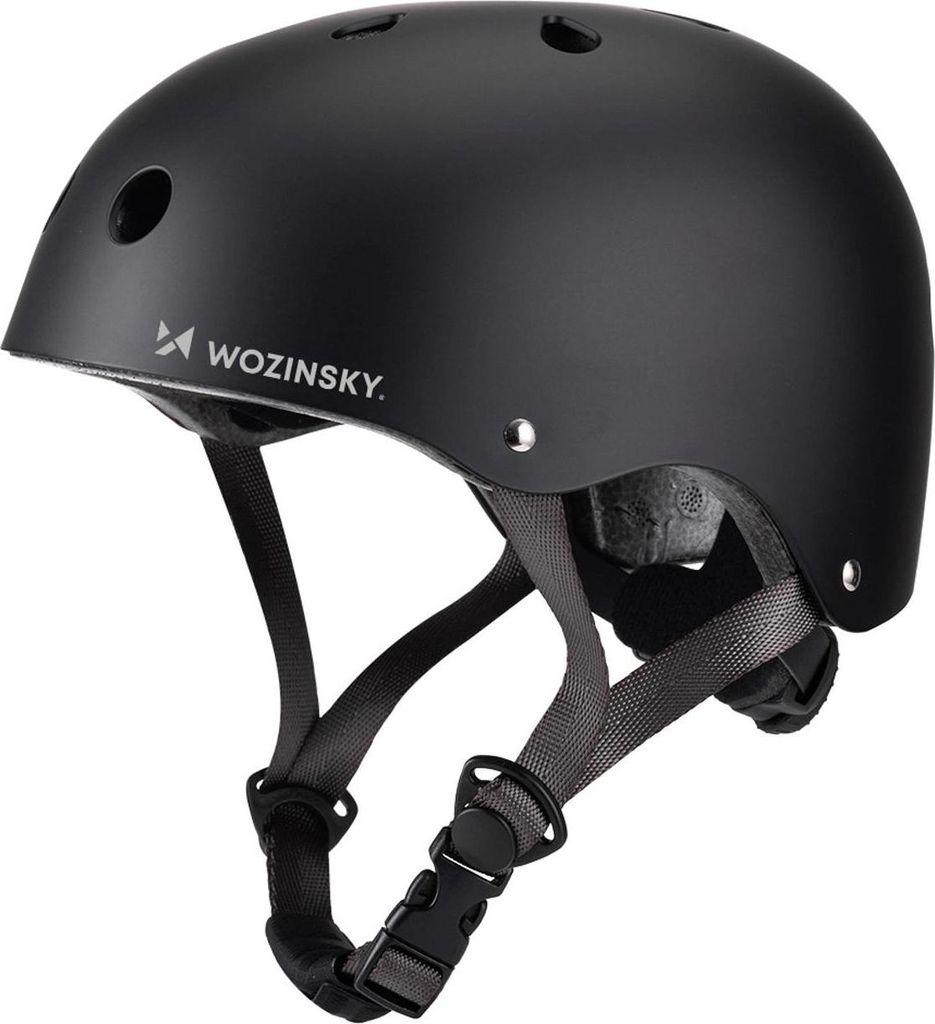 Wozinsky BMX/Scooter-Helm Größe S 48–52 cm mit 360° Verstellrad Schwarz