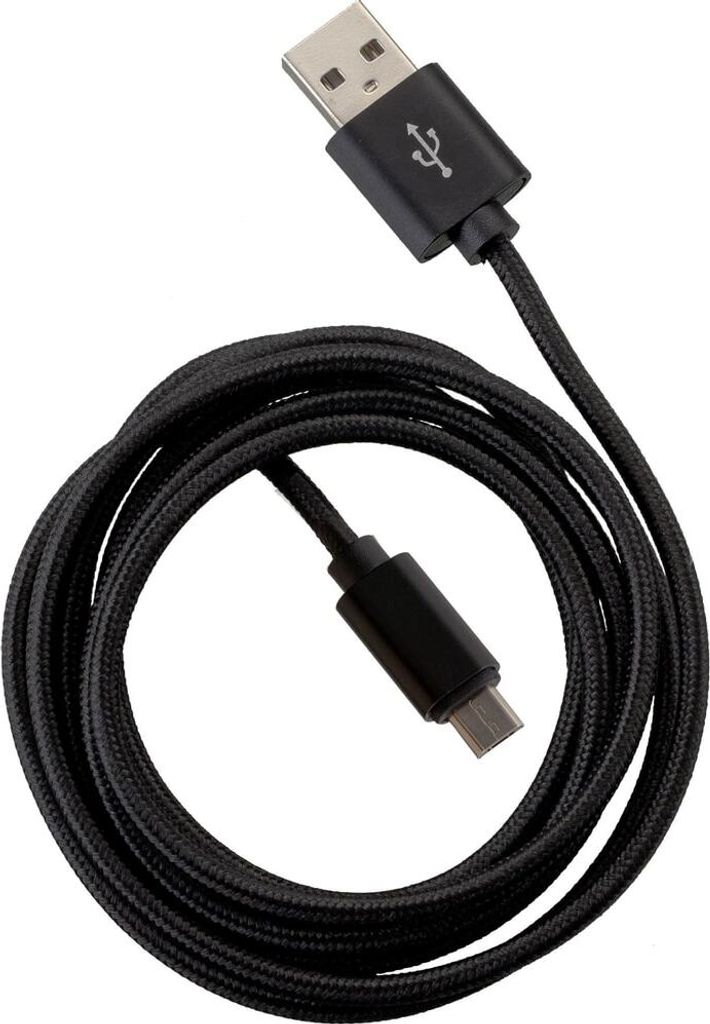 PETER JÄCKEL FASHION 3m USB Data Cable Black für Micro-USB mit Sync- und Ladefunktion (18411) USB auf Micro-USB Kabel