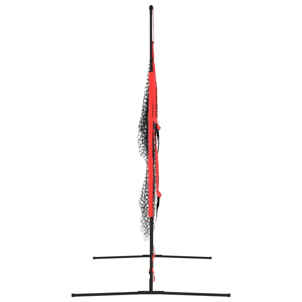 Filet de baseball robuste 183 cm polyester avec cadre acier noir et rouge - 4