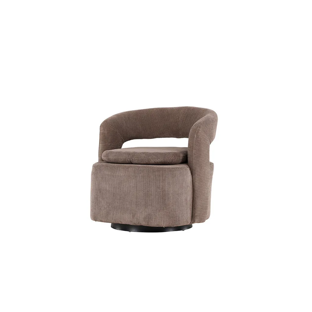 Fauteuil cocktail Laurel Marron - Assise moelleuse et structure robuste