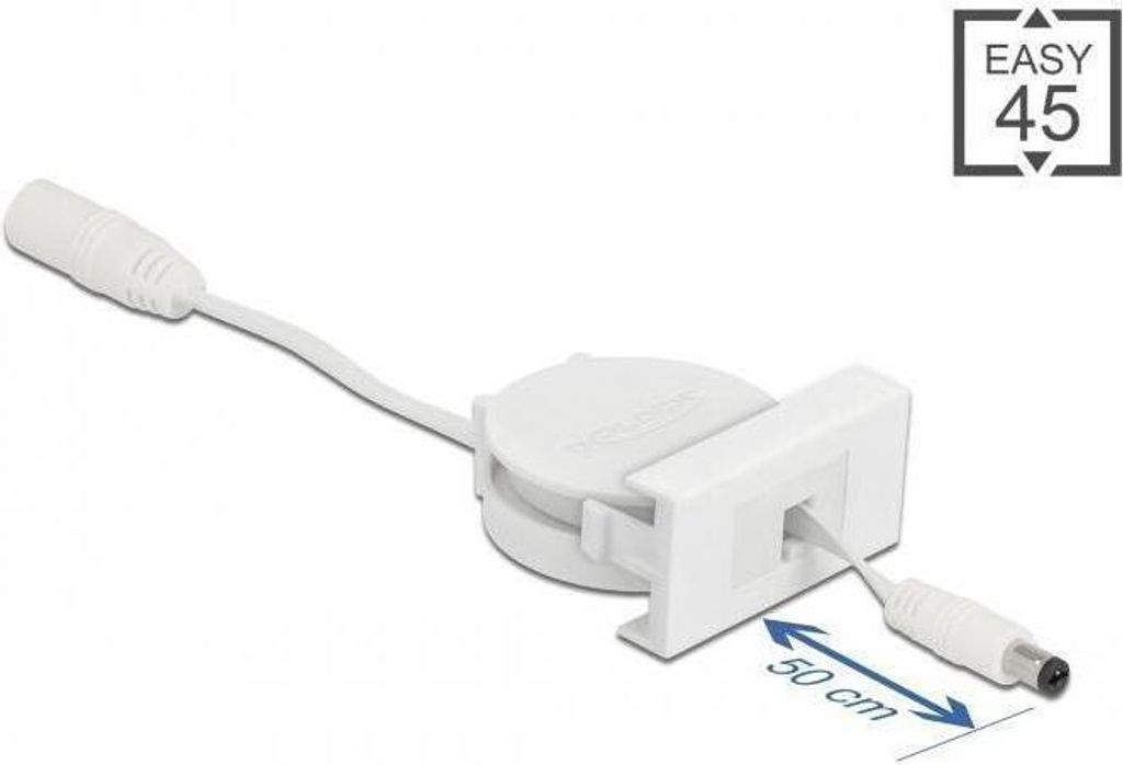 Easy 45 Power Ausrollkabel DC 5,5 x 2,1 mm weiß, modular