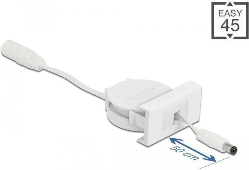 Easy 45 Power Cavo avvolgibile DC 5,5 x 2,1 mm bianco, modulare