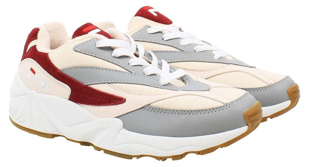 Fila - "94" Sneaker für Damen, Leder, niedrig geschnitten PP9587 (38 EU) (Pink/Graphitgrau)