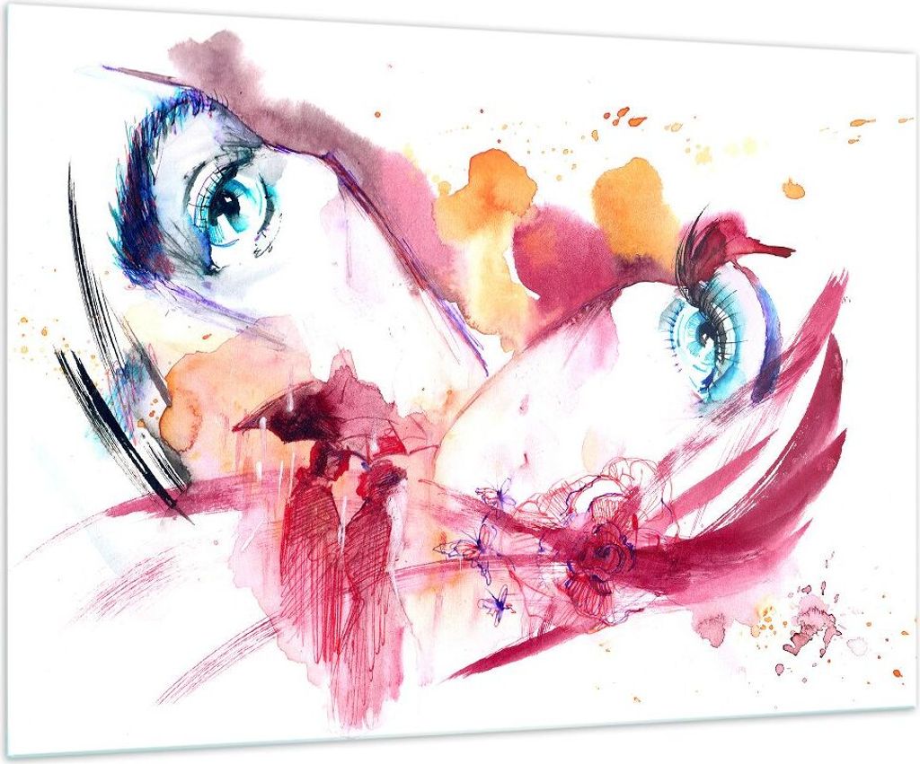 Bilder auf glas - weiblich Blume Sommer Flitterwochen - 100x70cm - Glasbilder - Wandbilder - Kunstdruck - Wanddekoration aus Glas - Glas Bilder - W...