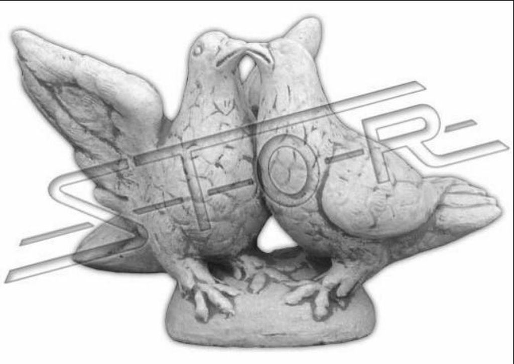 Garten Dekoration Tauben Terrasse Stein Figuren Figur Statue Skulptur Vogel 496