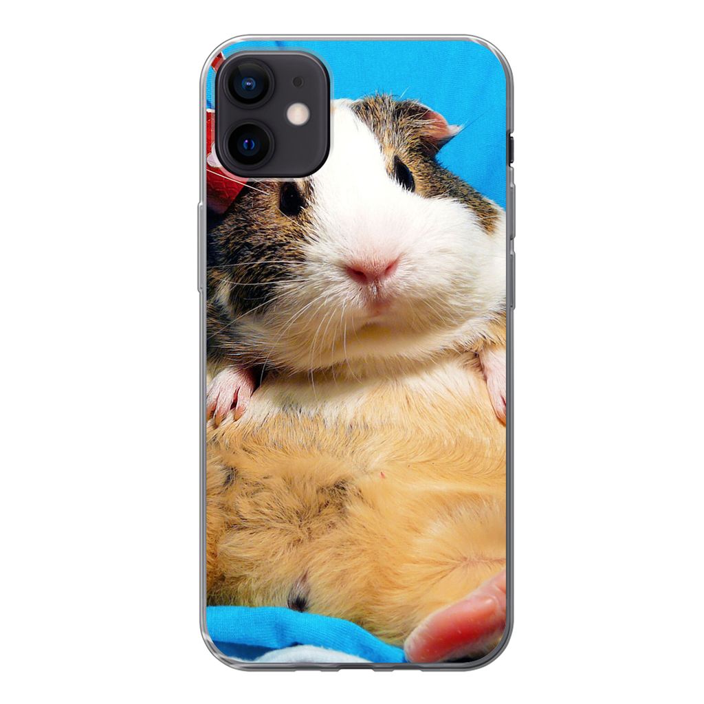 MuchoWow Handyhülle Schutzhülle Hülle für iPhone 12 mini Meerschweinchen - Lustig - Krone - Kinder - Jungen - Mädchen - Kind Silikon Softcas...