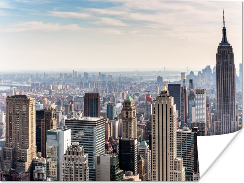 MuchoWow Poster New York - Wolkenkratzer - Vereinigte Staaten 80x60 cm - Kunst für zu Hause