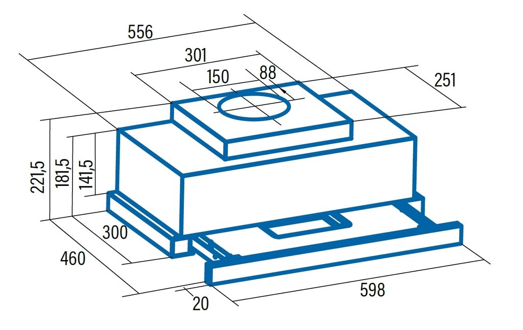CATA TFH6630WH, 575 m³/h, Geleitet, A, B, D, 63 dB