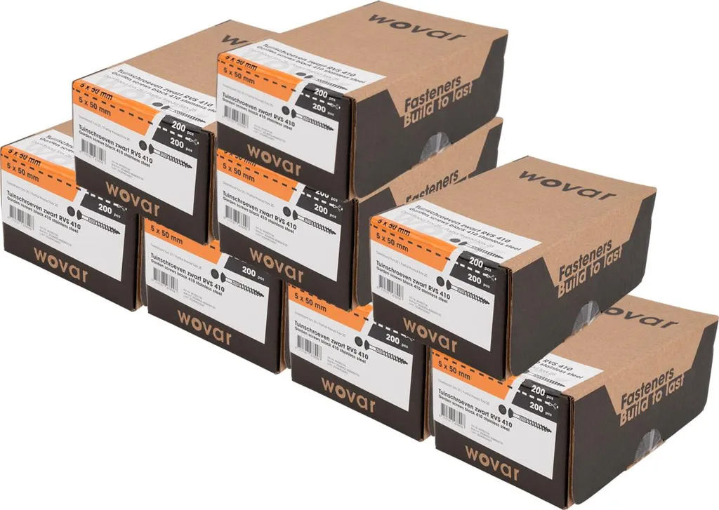 Vis inox noir 5x50 mm anti-fendage pour coffrage bois pack de 1600