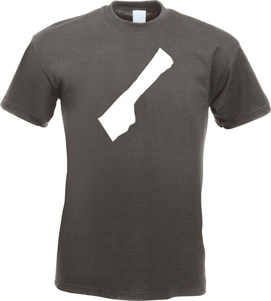 Kiwistar - T-Shirt - Graphit - Gazastreifen Umriss Kontur Herren Funshirt Bedruckt Design Sprüche Spruch Motive - mit Motiv Bedruckt - Funshirt De...
