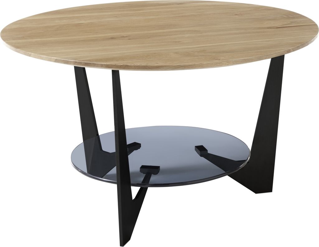 Couchtisch "CADIZ" aus Holz,Glas,Metall in holzfarben. Abmessungen (BxHxT) 70x40x70 cm