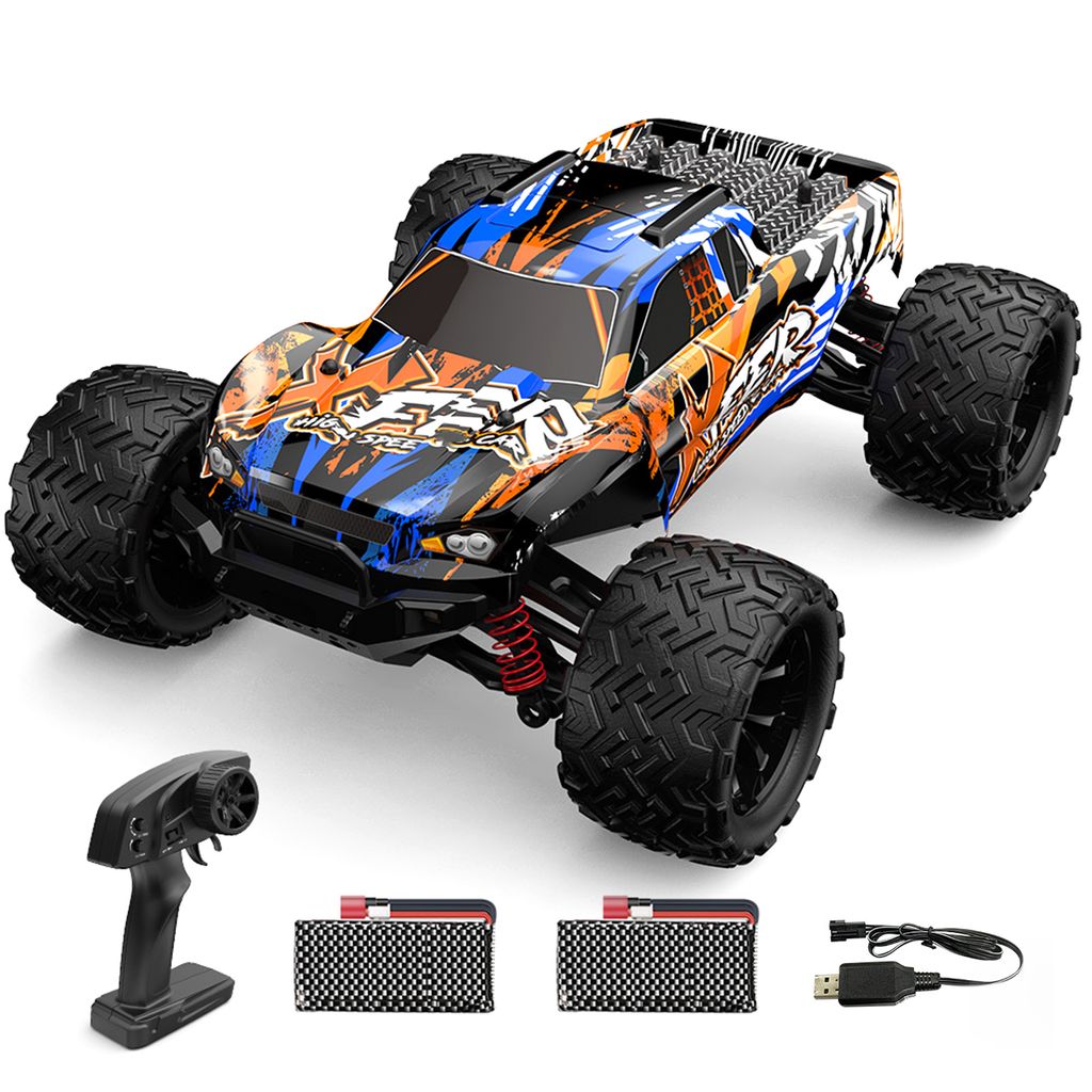 Ferngesteuertes Auto 1/16 2,4 GHz 40 km / h All Terrain Offroad Trucks 4WD Kletterauto Geschenke Full Scale fuer Kinder Erwachsene 2 Batterien
