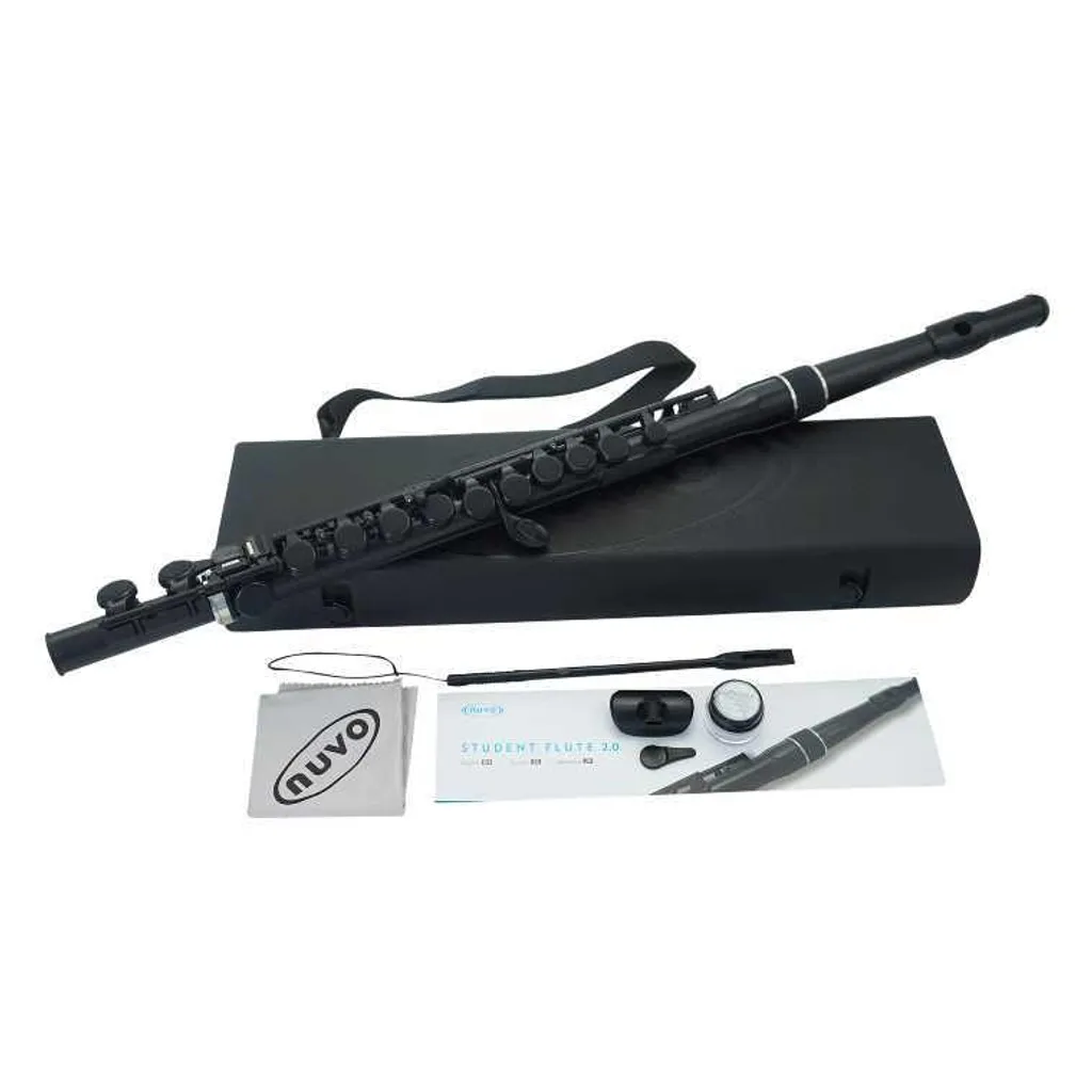 Nuvo Student Flute 2.0 : Flûte traversière légère et lavable, blanc/bleu