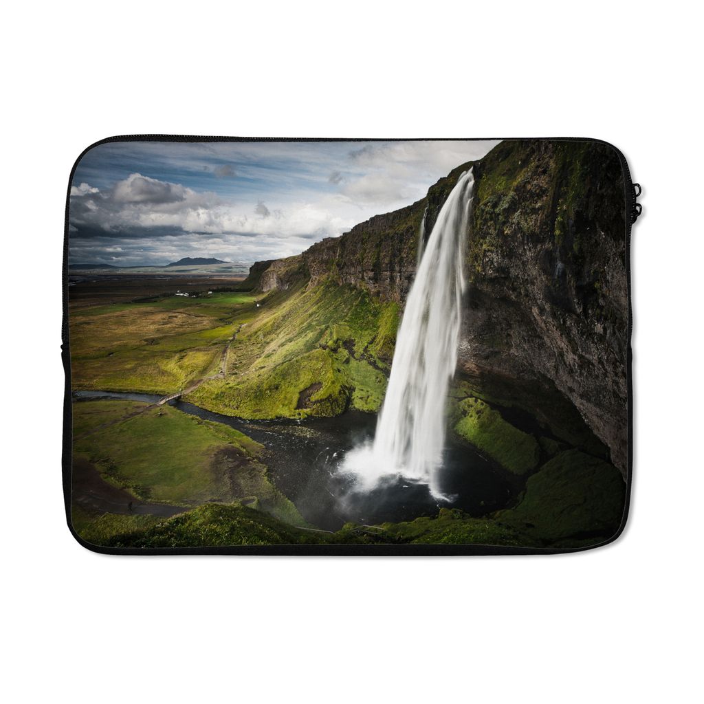 MuchoWow Laptop Hülle 14 ZollWasserfall - Skandinavien - Bergen Laptoptasche - Laptoptasche - Stoßsicher - Schutzhaube